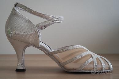 Scarpe da ballo Paoul in lamé argento, n. 39,5