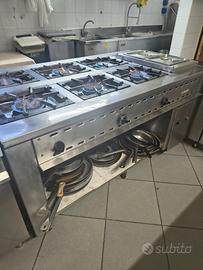 Cucina Professionale 6 fuochi passante