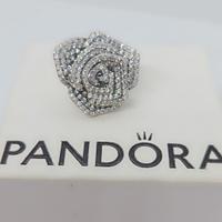 charm argento rosa scintillante pietre bianche 