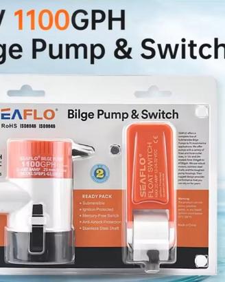 pompa di sentina con galleggiante 12 V 1100 GPH