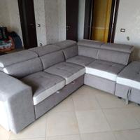 Divano letto con puff contenitore