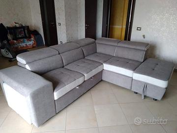 Divano letto con puff contenitore