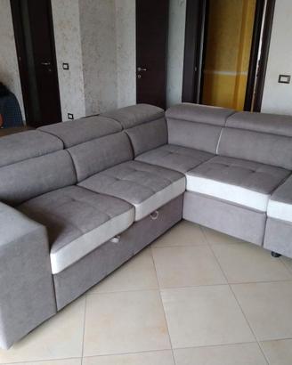 Divano letto con puff contenitore