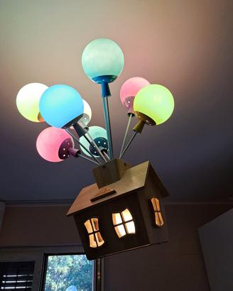 lampadario up cameretta bambini mongolfiera palle