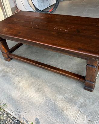 TAVOLO DA SALOTTO ARTIGIANALE LEGNO MASSELLO