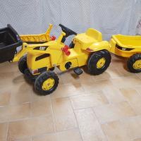 Ruspa a pedali per bambini con rimorchio