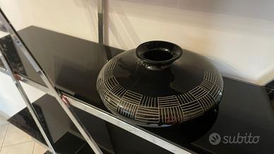 Set vasi decorativi neri – ceramica e vetro