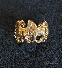 anello cavallini in argento 925 placcato oro 18 Kt