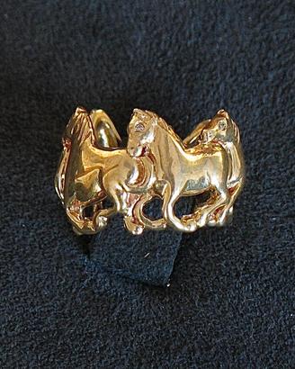 anello cavallini in argento 925 placcato oro 18 Kt