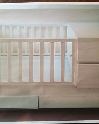 Letto Bambino completo di fasciatoio e cassetti