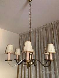 lampadario a sei bracci con o senza paralumi