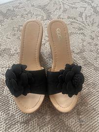 Ciabatta donna  con zeppa con fiore