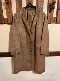 cappotto in vera pelle scamosciata