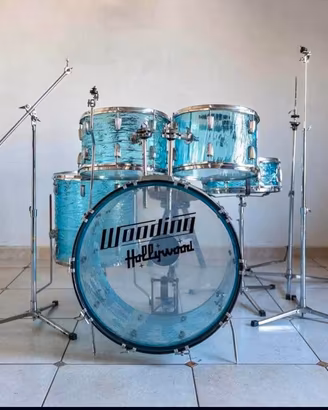 Batteria Wooding cristalline  anni 70 acrilico blu