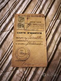 Carte d'Identité 1927 - Documento Storico