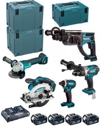 MAKITA Kit DLX5039PTJ (DHP458 + DHR202 + DGA504 +