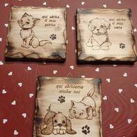 Quadretti targhette animali in legno