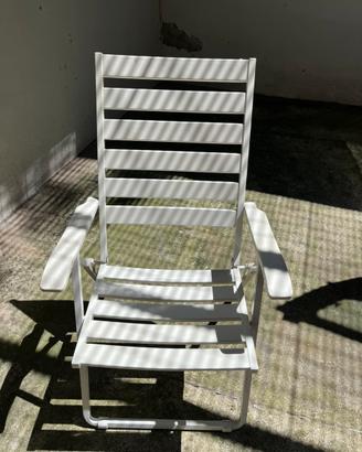 4 sedie da esterno in metallo reclinabili bianche