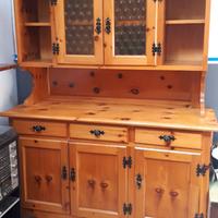 VETRINA COMPLETA IN PINO + PANCA +3 SEDIE