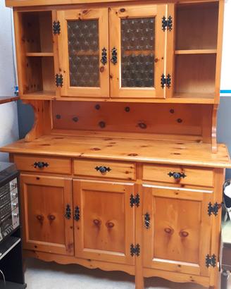 VETRINA COMPLETA IN PINO + PANCA +3 SEDIE