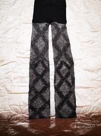 Collant rombi glitter argento 