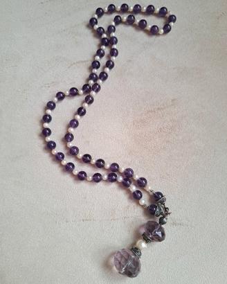 Collana di ametista e perle