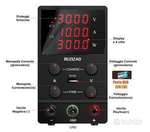 Alimentatore Da Banco 30V 10A