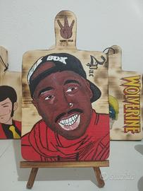 tagliere con disegno di 2pac