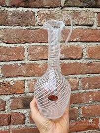 Brocca vetro Murano Anfora Reticello 
