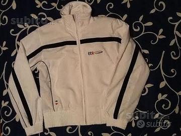 Tuta donna TTK taglia 42 bianca/particolari neri