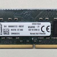 RAM Kingston 8GB DDR4 2666MHz SODIMM - Nuova