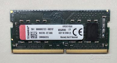 RAM Kingston 8GB DDR4 2666MHz SODIMM - Nuova