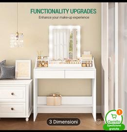  Toeletta con specchio e luci LED regolabili