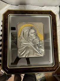 Quadro Argento Madonna con bambino firma Romagnoli