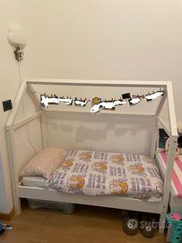 Letto capanna Maison du Monde + materasso 70x140