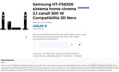 Samsung Blu Ray  Home cinema 2.1 ampli 500 W