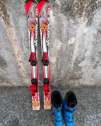 sci 110 cm scarponi 20,5  numero 30/31  bambino