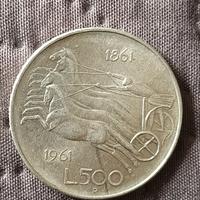moneta da 500 lire 1961 centenario argento 