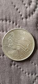 moneta da 500 lire 1961 centenario argento 