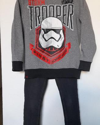 Set felpa Star Wars e jeans bambino