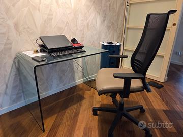 Scrivania vetro Fiam Rialto 1 metro