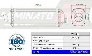 Terminale Scarico SP-1 Titanium Per Tuareg 660 – Omologato Euro 5, 350 Mm, Logo Laser E Saldatura Senza Giunte