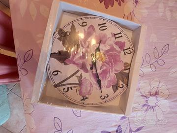 Orologio da parete con fiore viola Nuovo