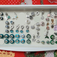 Gruppo di 49 charms compatibili (bigiotteria)