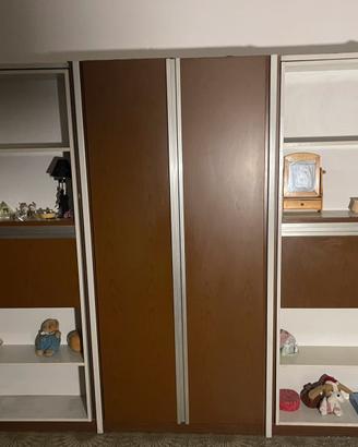 Mobile libreria salvaspazio, 2 letti a scomparsa