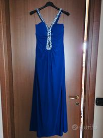 vestito cerimonia blu elettrico 