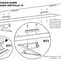 Kit guide per montaggio barre portapacchi vw t4