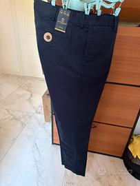 Pantalone estivo da uomo in cotone, blu Gattoridge
