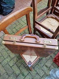 Valigetta in radica di legno con interno in vera p