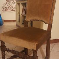 sedie legno velluto